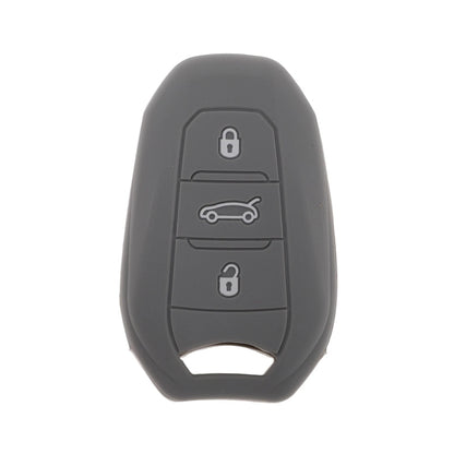 Gray Key Fob Shell Cover Case for Peugeot 208 & e208 (2019-2023)