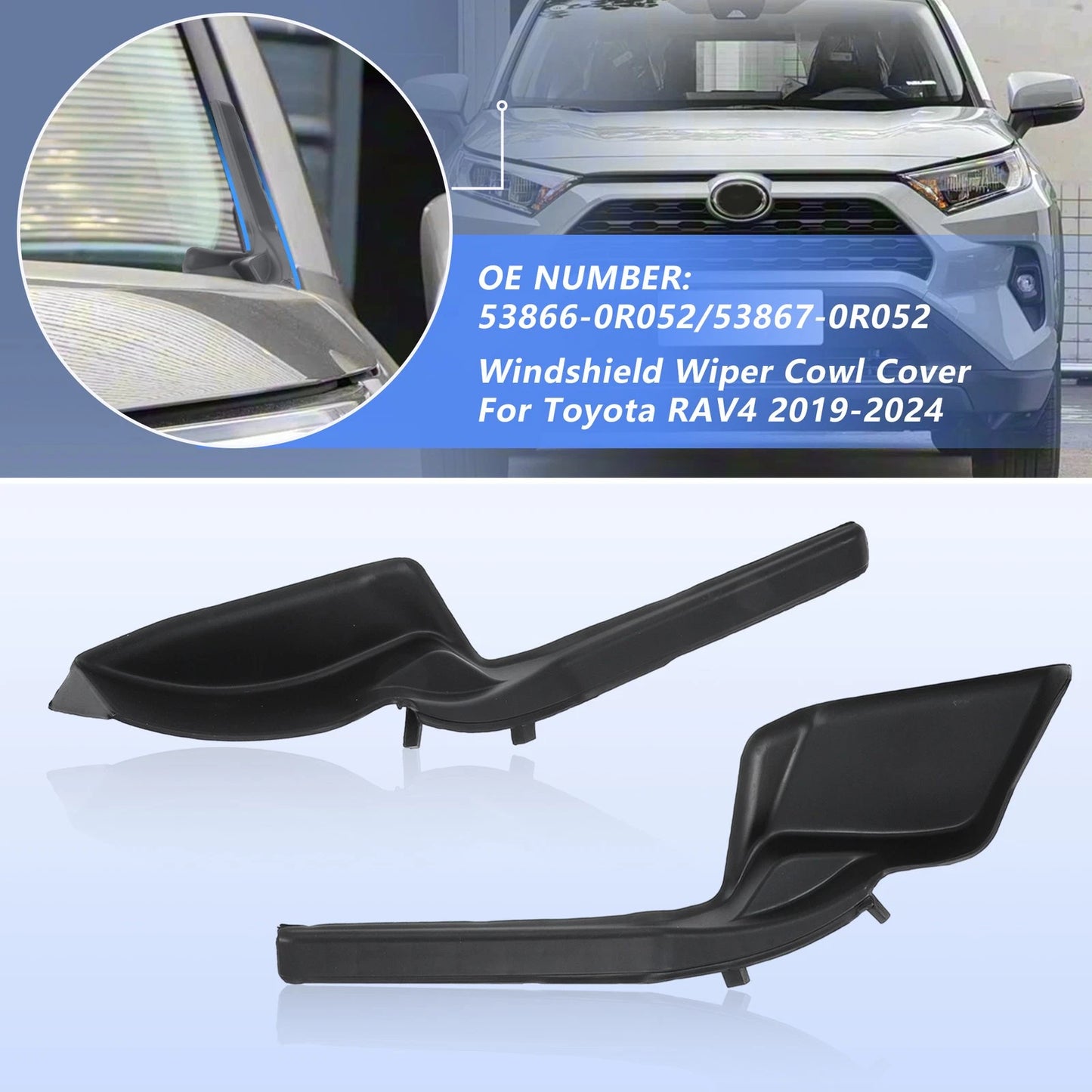 Front Windshield Wiper Cowl Trim Cover for Toyota RAV4 (2019-2024)