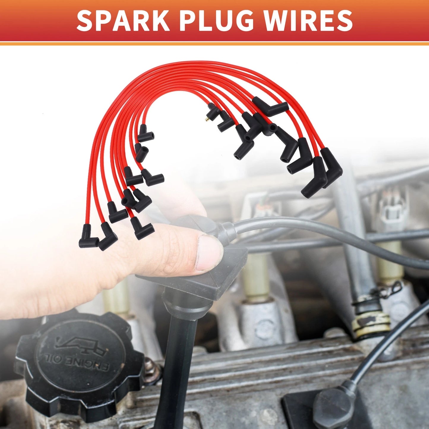 10 x Spark Plug Wire Ignition Coil Cables for Ford F-150, Mustang (1979-1995)
