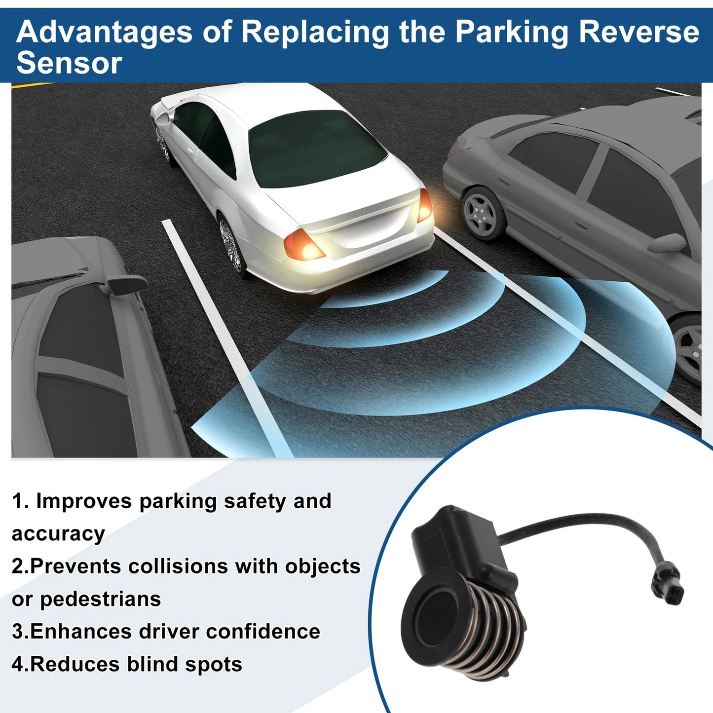 Reverse Backup Parking Sensor for Toyota Yaris (2005-2013) - Black 1 x Sensor