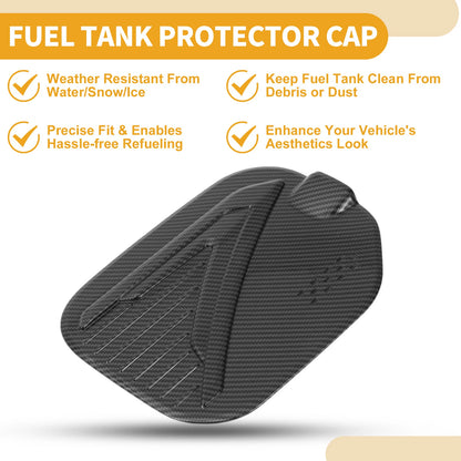 Fuel Tank Door Cap for Ford F-150 2022-2025 Gas Tank Flap Carbon Fiber Black