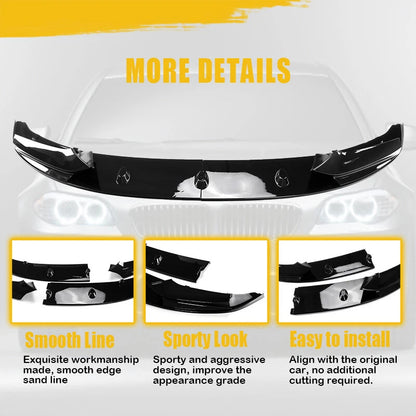 M Sport Front Bumper Spoiler Lip Splitter for 2011-2016 BMW F10 5 Series