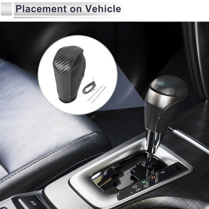 Gear Shift Knob Cover for BMW 3 Series Black Carbon Fiber Grey (2004 - 2012)