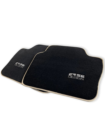 Premium Floor Mats for BMW M4 Series F83 (2014-2020) - Black Beige Rounds