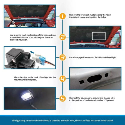 Underhood Light Hood Courtesy with Harnesses for Chevy GMC (2003–2006)