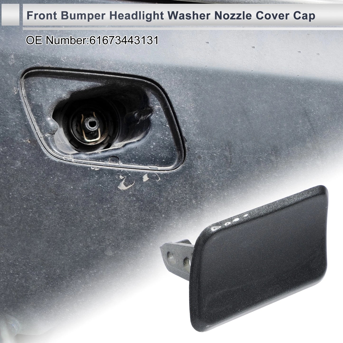 Front Left Side Bumper Headlight Washer Nozzle Cover Cap for BMW X3 Grey