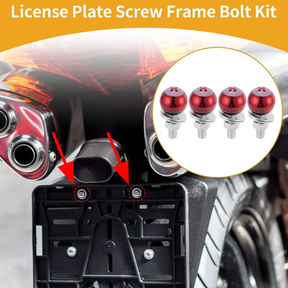 License Plate Screws Cover / 40mm / Aluminum Alloy Red for Motorcycle