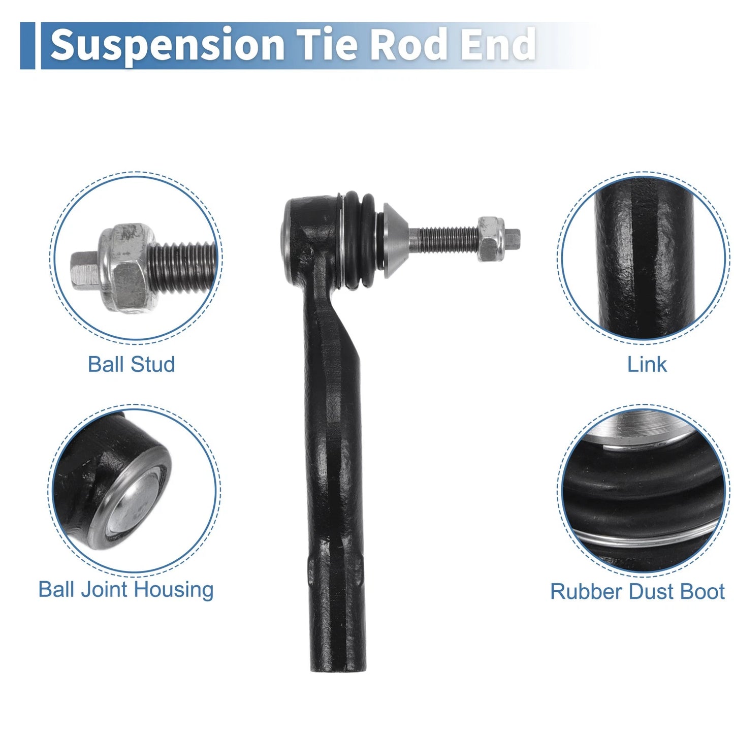 2 x Front Outer Tie Rod End Links Kit for Ford Crown Victoria (2003-2011)