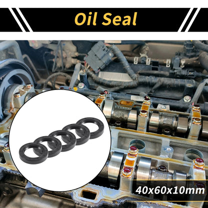 Oil Seal 40x60x10mm NBR Black 5 Pcs
