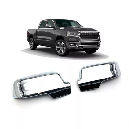 2 x Chrome Rearview Mirror Side Covers for Dodge Ram 1500 (2019-2024)