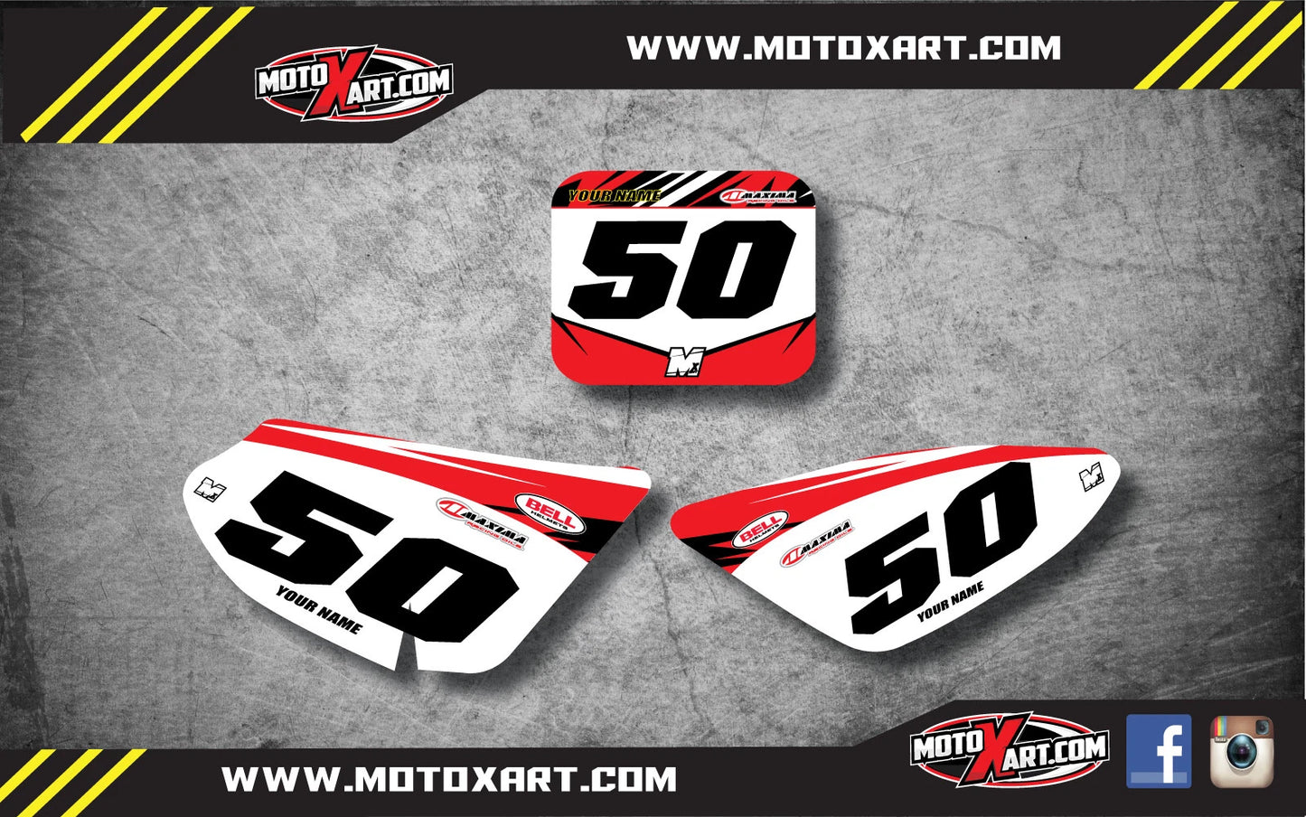 Custom Number Plate Graphics for Honda CRF 50 (2004-2012) Digger Style Stickers