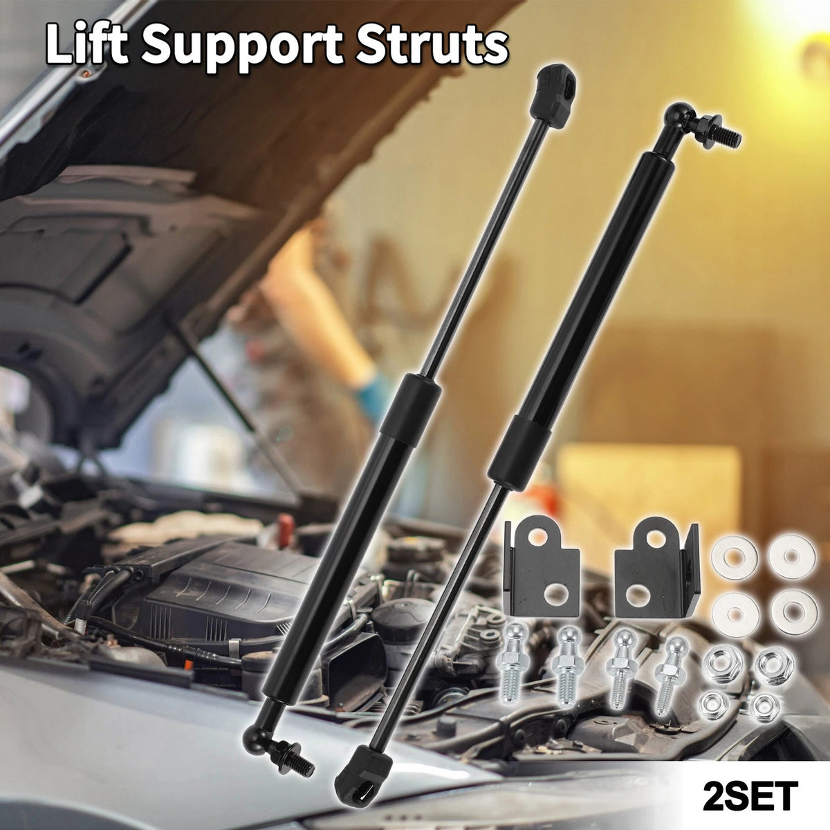 Hood Lift Supports Struts Gas Spring for Ford Mustang (2015-2022)