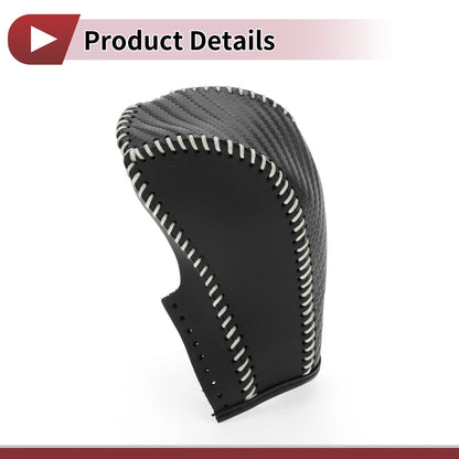 Gear Shift Knob Cover Carbon Fiber Beige Faux Leather for Chevrolet Cruze