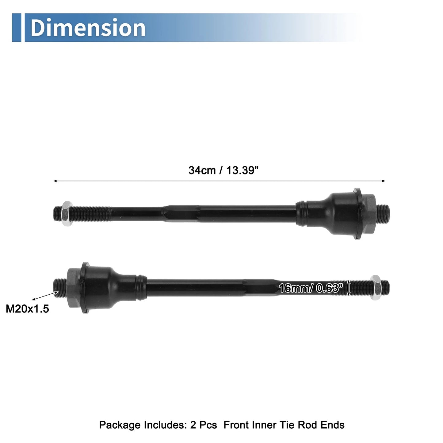 Front Inner Tie Rod End Links for Chevrolet Silverado 2500 HD (2011-2019)