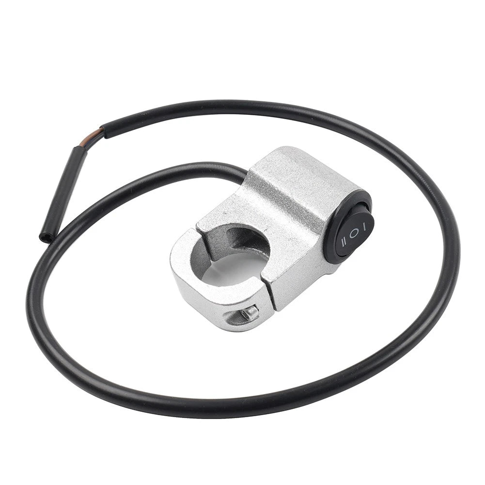 7/8" Handlebar On Off Switch for Motorcycle ATV Headlight Fog Spot Light Silver