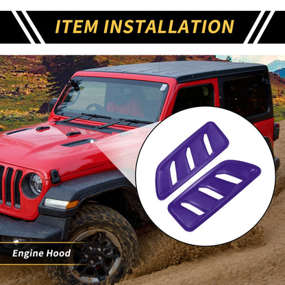 Front Hood Air Outlet Vent Cover Trim for Jeep JL JLU (2018-2024) Purple