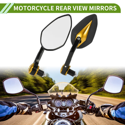 M8 / 1 Set / Rear View Mirrors Prismatic Shape Black Gold Tone Aluminum for M8