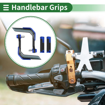 7/8" 22mm Hand Grips Cover Aluminum Alloy Blue for Motorcycle