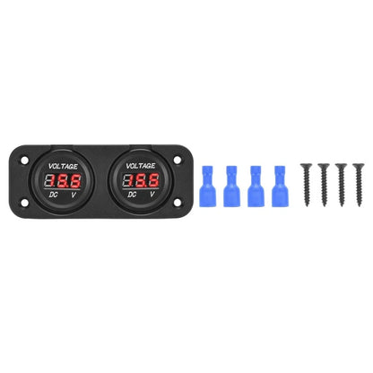 Car Dual Battery Digital Voltmeter LED Display Waterproof for Boats