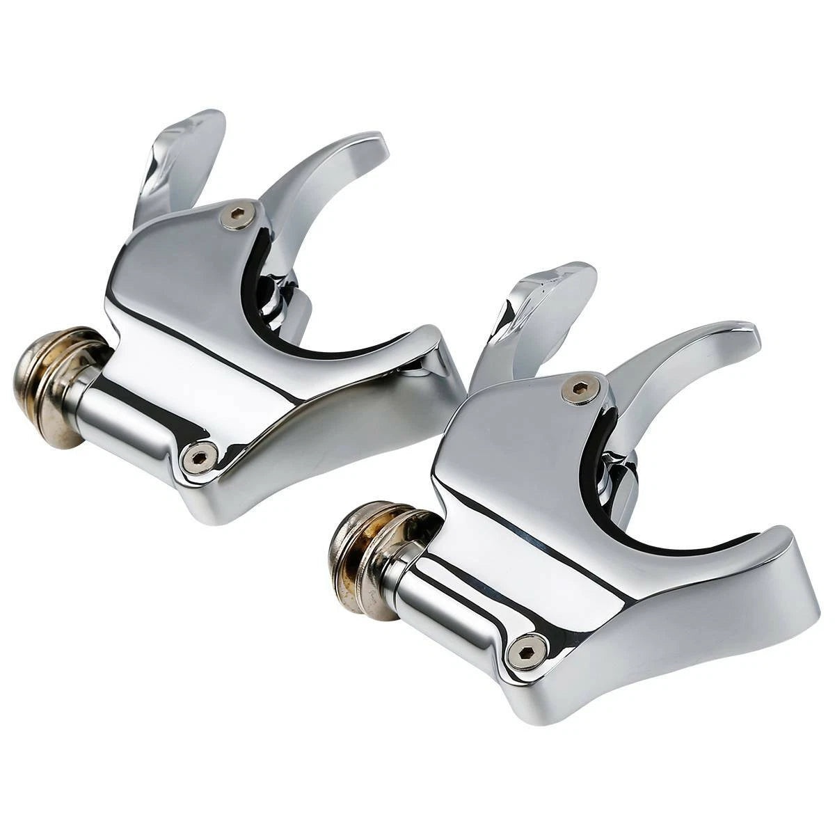 3x 39-49mm Quick Release Chrome Windshield Clamps for Harley Dyna Sportster