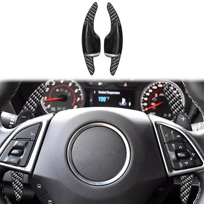 Carbon Fiber Black Steering Wheel Shift Paddle Shifter for Chevy Camaro (2016-2022)