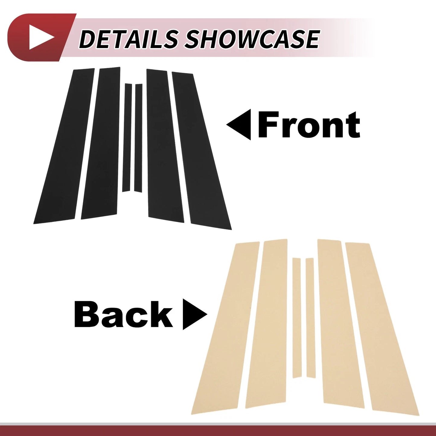 6 Pcs Black Door Pillar Window Trim for Nissan Maxima (2016-2023)