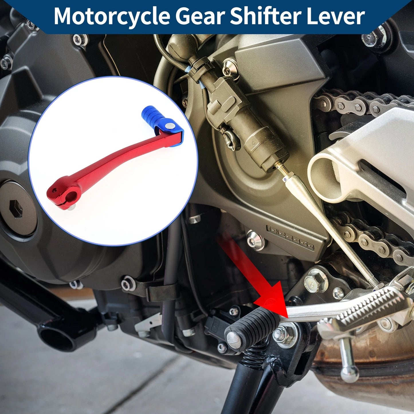 Folding Gear Shifter Lever for Bosuer 125 Red Blue