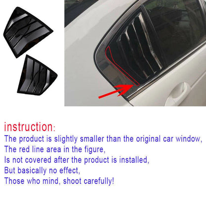 2 x Gloss Black Window Louver Shutter Cover Trim for Honda Accord (2008–2013)