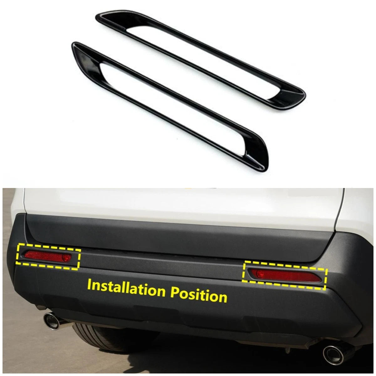 Glossy Black Rear Fog Light Frame Cover Trim for Toyota RAV4 (2019-2023)