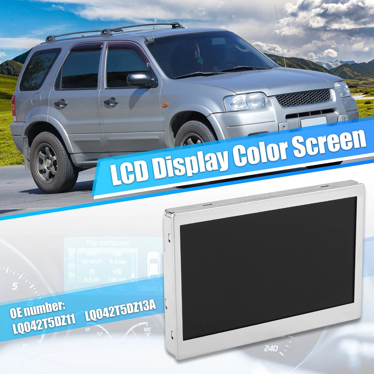 LCD Display Color Screen Speedometer for Ford Escape, Focus (2001-2023)