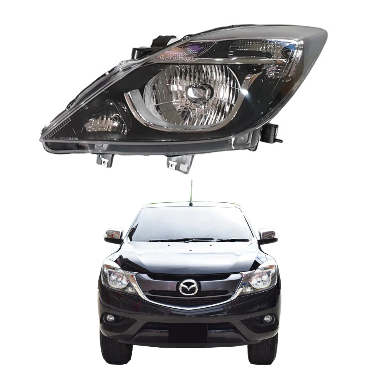 Left Sport Black Headlight for Mazda BT-50 UP UR (2012-2019)