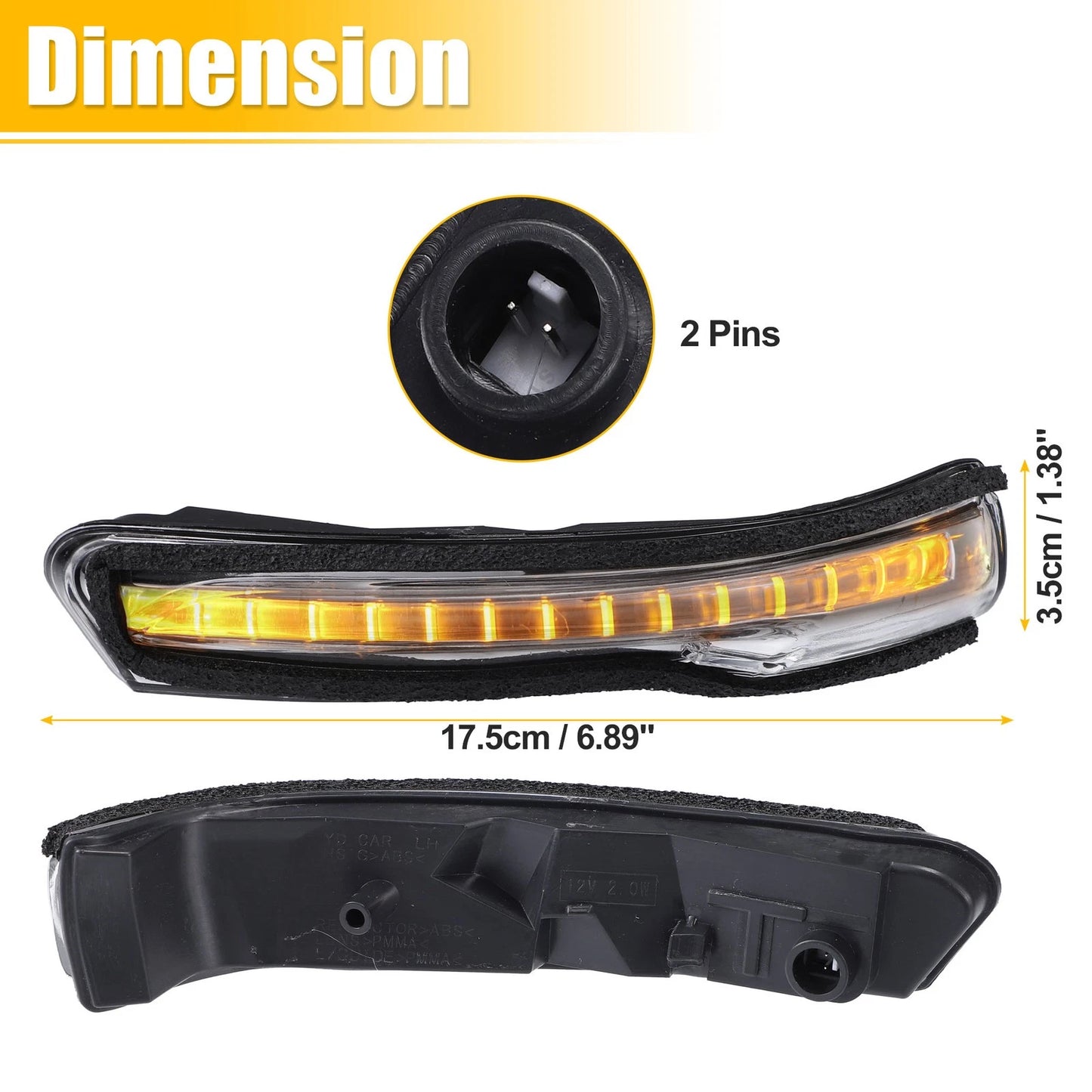 LED Left Side Mirror Turn Signal Amber Light for Kia Forte/Forte5 (2014-2018)