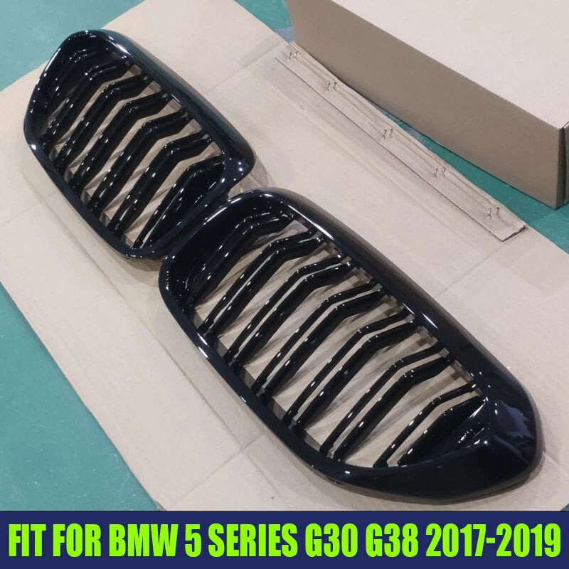 Gloss Black Front Bumper Grill for BMW 5 Series G30 G31 M5 540i 550i (2017-2019)