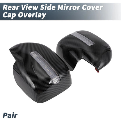 Rearview Mirror Cover Overlay Black Carbon Fiber for Lexus LX470, Toyota (1998-2007)