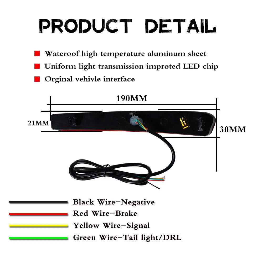 2 x Red Rear Bumper Tail Brake & Turn Signal Lights for Toyota Corolla (2020-2021)