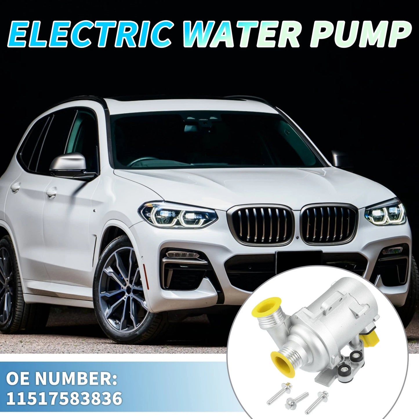 Electric Water Pump for BMW 528I 2011 (2011) - Includes Screws Kit