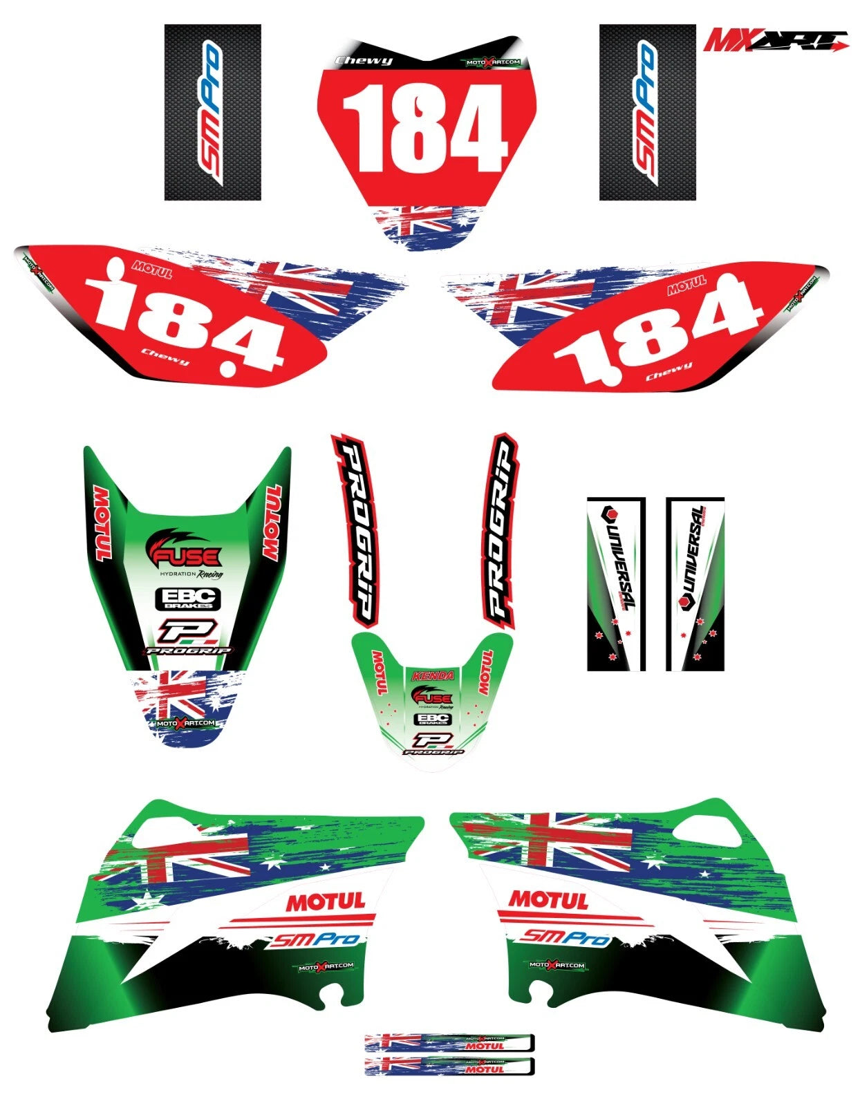 Custom Graphic Kit - AUSSIE PRIDE for KAWASAKI KLX 110 (2010-2023)