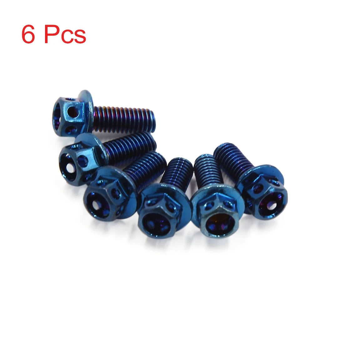 6 Pcs Colorful Titanium Alloy Motorcycle Hex Bolts M6x15mm for Motorcycle