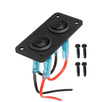 Toggle Rocker Switch Panel for Car Boat Marine RV Truck Blue LED