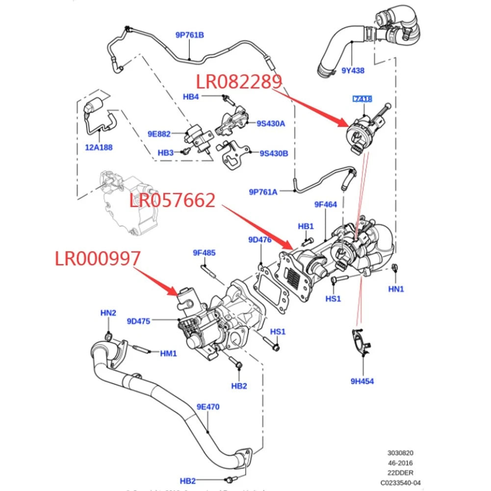 EGR Valve Cooler for Land Rover Ford 2.2L Diesel (2012-2016)