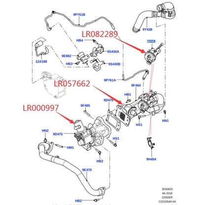 EGR Valve Cooler for Land Rover Ford 2.2L Diesel (2012-2016)