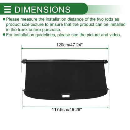 Retractable Trunk Cargo Cover for CHEVROLET Blazer EV (2024-2025) Gloss Black