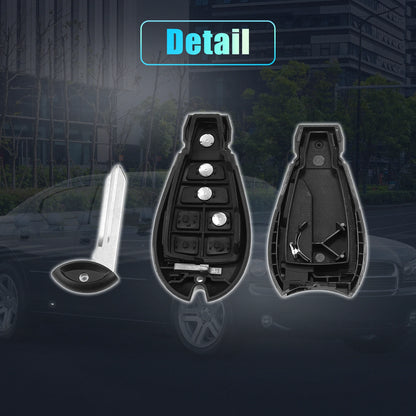 4 Button Keyless Entry Remote Shell Cover for Dodge & Chrysler with Blade