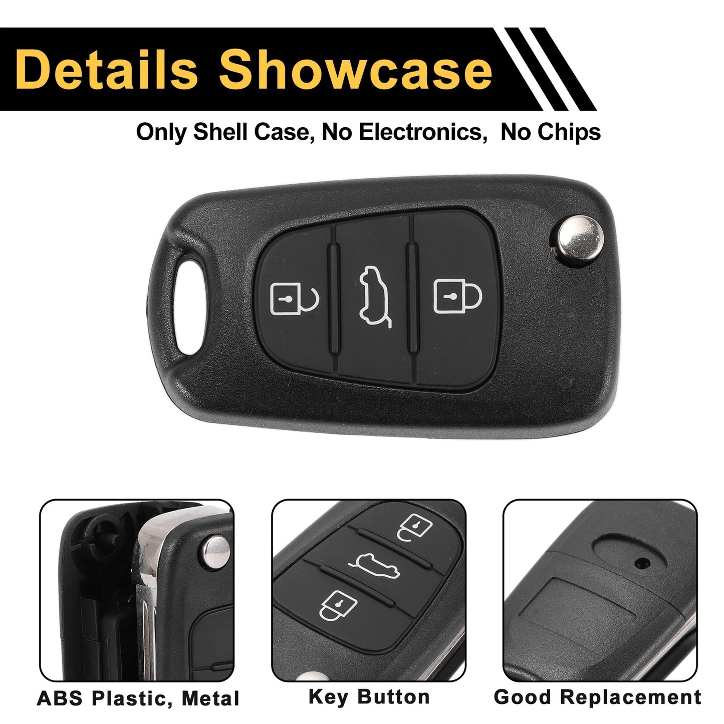 3 Button Key Fob Shell Case for Kia Rio (2013)