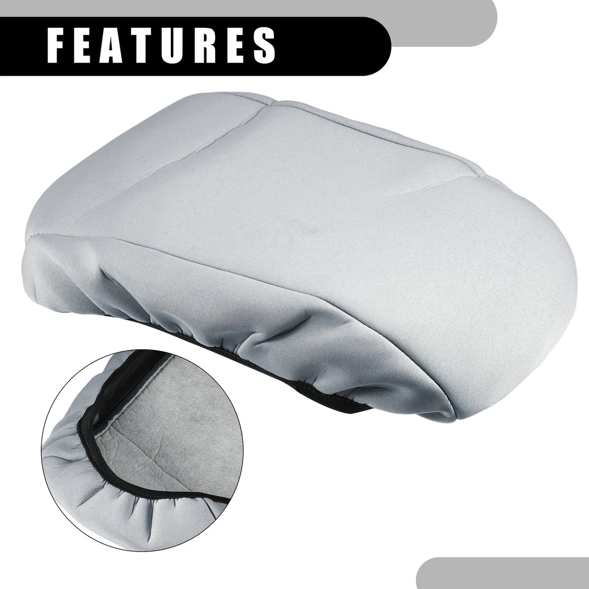 Neoprene Gray Center Console Armrest Cover for Ford Fusion (2013-2019)