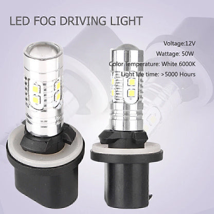 1 Pair 360�� LED Fog Light Bulbs for Car Driving Lamp 880 6000K