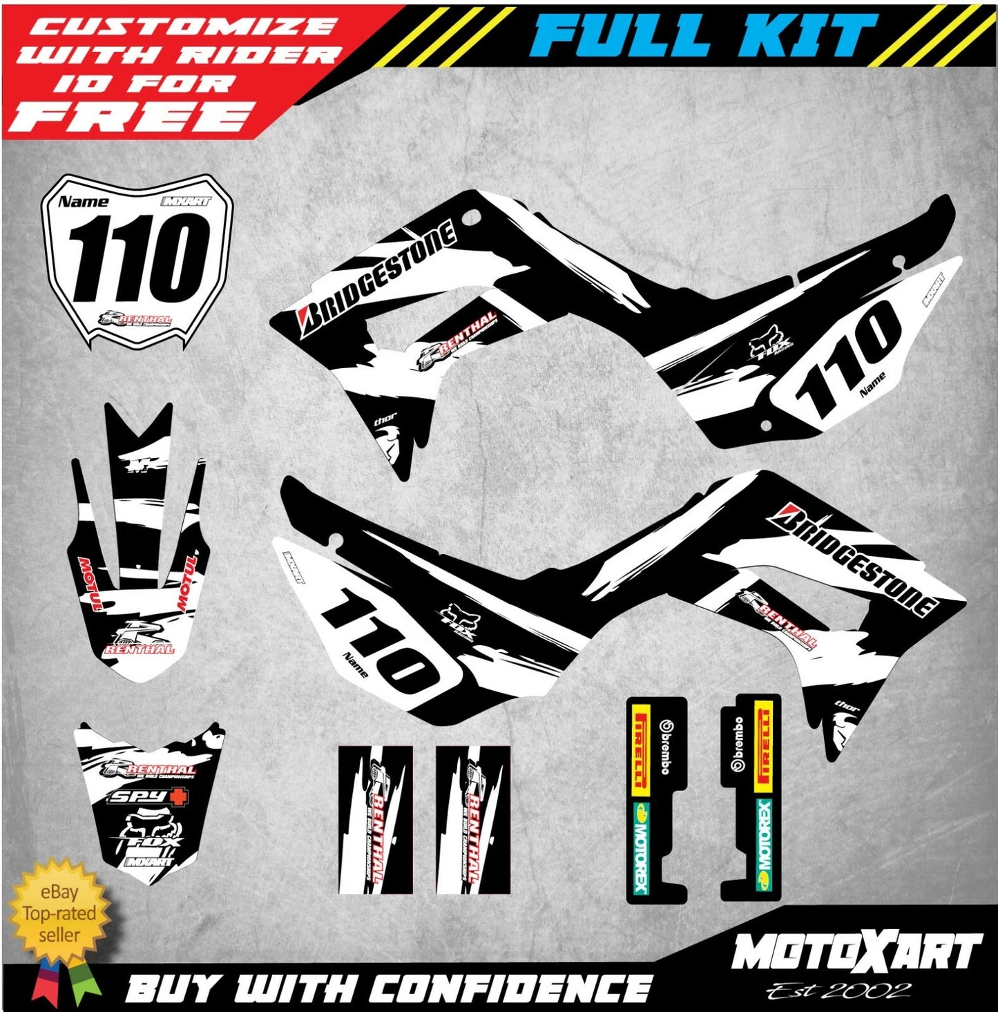Custom Graphics Full Kit for Honda CRF 110 (2019-2020) SAFARI STYLE Stickers