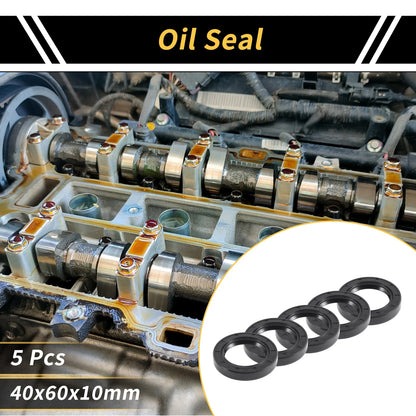 Oil Seal 40x60x10mm NBR Black 5 Pcs