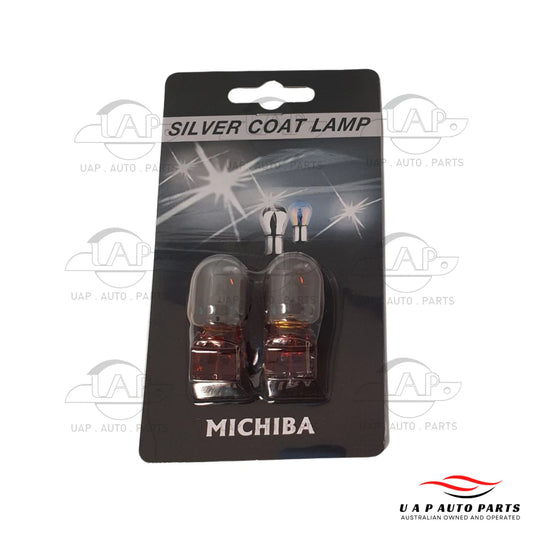 2 x Amber Wedge Silver Coating Indicator Light Bulb Globe