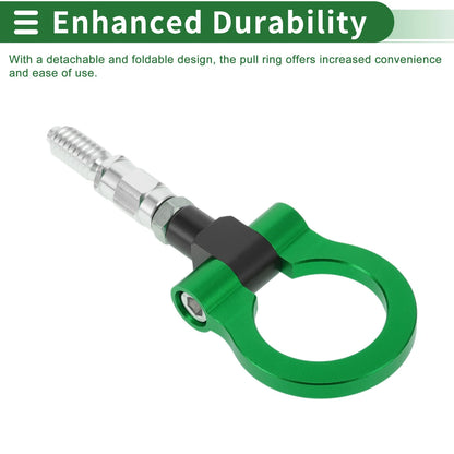Front Rear Tow Hook 15.6mm for Ford Focus (1998-2025) - Aluminum Alloy Green